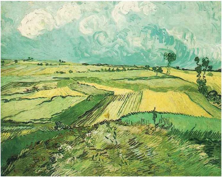 Vincent Van Gogh Wheatfield at Auvers under Clouded Sky